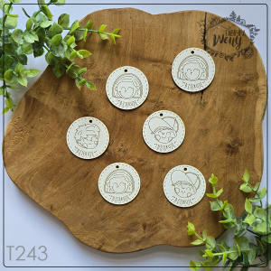 Tekturka -T243- SZKOŁA - dzieciaki szkolniaki - zawieszki "Dziękuję" - 6 szt