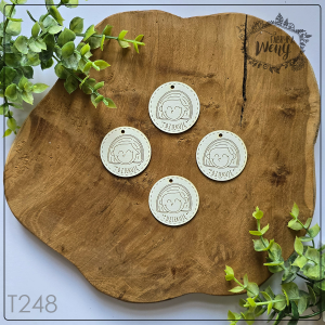 Tekturka -T248- SZKOŁA - dzieciaki szkolniaki - zawieszki "Dziękuję" - dziewczynki - 4 szt