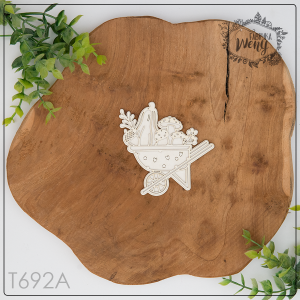 Tekturka -T692A- JESIEŃ - jesienna warstwowa taczka z dyńką i grzybkami