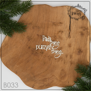Tekturka -B033- napis - Pada śnieg puszysty śnieg - Boże Narodzenie