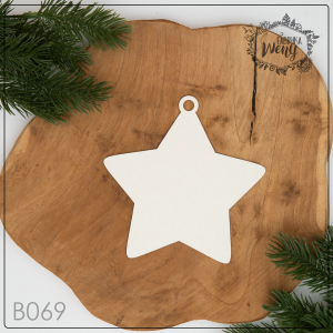 Tekturka -B069- zawieszka gwiazdka 12x12 cm - Boże Narodzenie