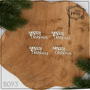 Tekturka -B093- zestaw napisów Merry Christmas 1 - 4 szt