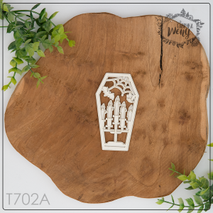 Tekturka -T702A- HALLOWEEN - warstwowa trumna ze świecami