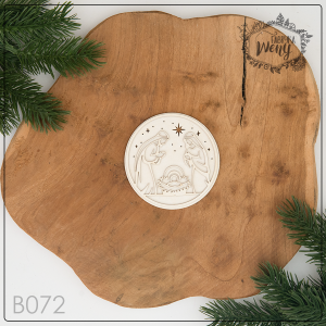 Tekturka -B072- warstwowa szopka  w kole - Święta Rodzina