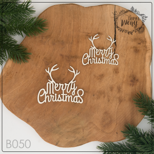 Tekturka -B050 - napisy Merry Christmas - 2 sztuki