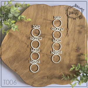 Tekturka metryczka -T006- kółka w pionie - 2 sztuki