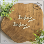 Tekturka -T058- SZKOŁA - napis Dziękuję na ołówku / kredce - 2 szt