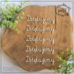 Tekturka -T060- SZKOŁA - napis Dziękujemy zestaw 5 sztuk