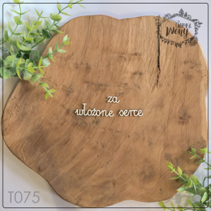 Tekturka -T075- napis - za włożone serce