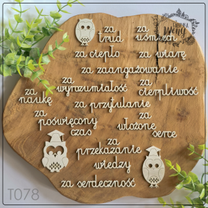 Tekturka -T078- SZKOŁA - zestaw napisów dla nauczyciela