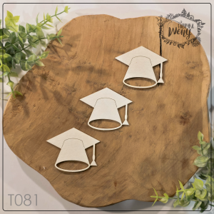 Tekturka -T081- SZKOŁA - czapka absolwenta - 3 sztuki