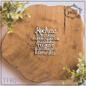 Tekturka -T190- cytat - Kochać to nie patrzeć na siebie nawzajem...