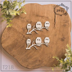 Tekturka -T218- 3 sowy na gałęzi