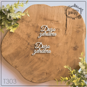 Tekturka -T303- napis - Dużo zdrowia - 2 szt