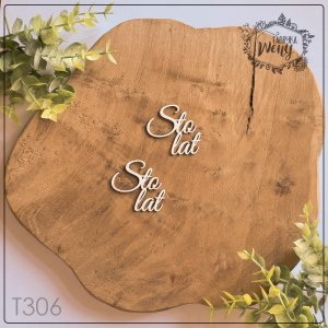 Tekturka -T306- napis - Sto lat - 2 szt