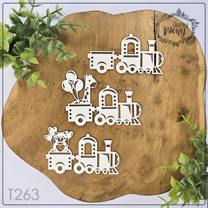 Tekturka -T263- dzieciaczkowe słodziaczkowe - POCIĄG - 3 szt