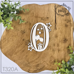 Tekturka -T320A- świętujemy urodziny - cyfra 0 - 9,5 cm