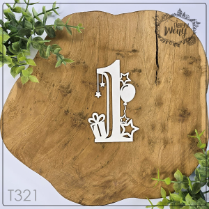 Tekturka -T321- świętujemy urodziny - cyfra 1 - 9,5 cm
