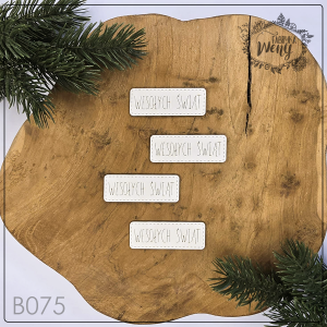 Tekturka - B075 - zestaw napisów - Wesołych Świąt - 4 szt 