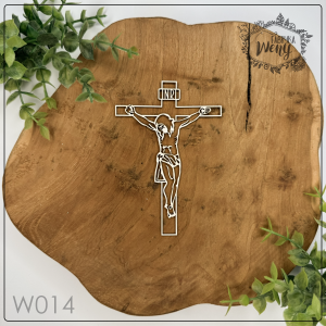 Tekturka -W014 - Jezus ukrzyżowany / krzyż z tabliczką INRI - Wielkanoc