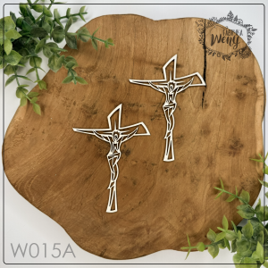 Tekturka -W015A - Jezus ukrzyżowany / krzyż witrażowy - 2 szt - Wielkanoc