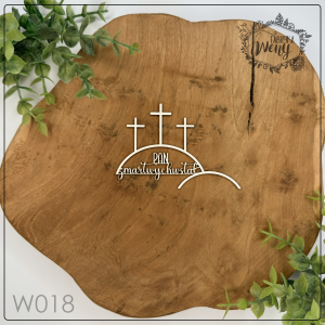 Tekturka -W018- napis "Pan Zmartwychwstał" połączony z Górą Trzech Krzyży - Wielkanoc 