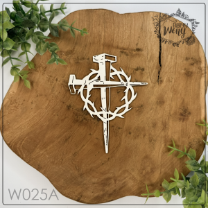 Tekturka -W025A - krzyż z gwoździ - Wielkanoc