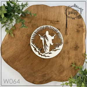 Tekturka -W064 - Zmartwychwstały Jezus w kole - Wielkanoc