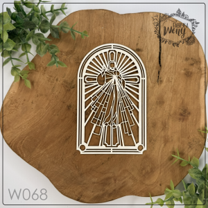 Tekturka -W068 - Zmartwychwstały Jezus - witraż - Wielkanoc