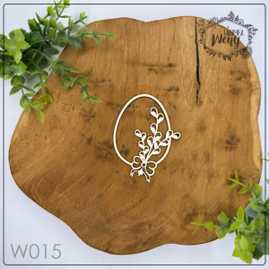 Tekturka -W015- pisanka z baziami 7 cm - Wielkanoc