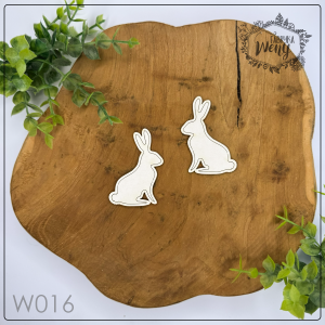 Tekturka -W016- 2 zające z ramką - Wielkanoc