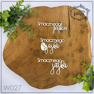 Tekturka -W027- napis SMACZNEGO JAJKA - 3 szt