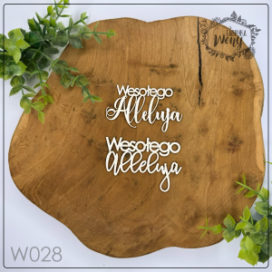 Tekturka -W028- napis WESOŁEGO ALLELUJA 1 - 2 szt
