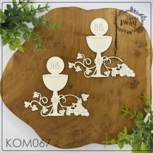 Tekturka -KOM067- kielichy z winogronem - 2 szt - Komunia