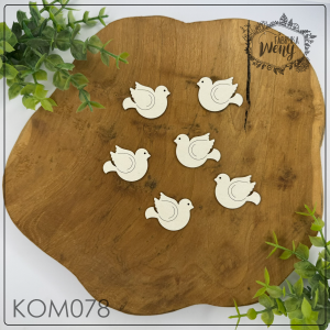 Tekturka -KOM078- GOŁĄBKI - 6 szt- Komunia / Chrzest