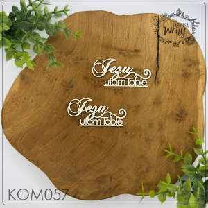 Tekturka -KOM057- napis - "Jezu ufam Tobie" - 2 szt - komunia