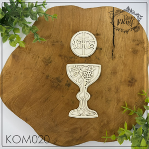Tekturka -KOM020- kielich 2D - warstwowy z wzorem i hostią