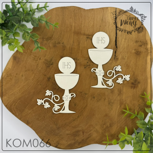 Tekturka -KOM066- kielichy z winoroślą - 2 szt - Komunia