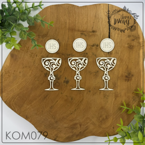 Tekturka -KOM079- kielichy z hostiami- 3 szt - Komunia