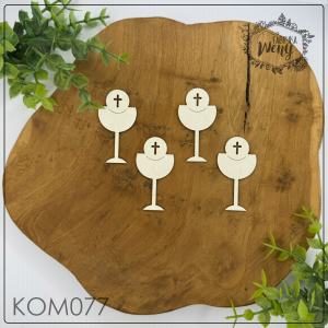 Tekturka -KOM077- kielichy - 4 szt - Komunia