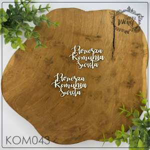 Tekturka -KOM043- napis "Pierwsza Komunia Święta"  2 - 5 cm - 2 szt