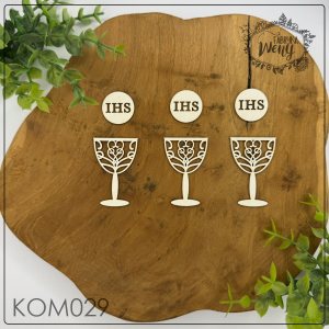 Tekturka -KOM029- kielichy małe ażurowe - 3 szt - Komunia