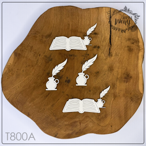 Tekturka -T800A- SZKOŁA - PRZEDMIOTY - książki / kałamarze / polski / języki