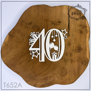 Tekturka -T652A- świętujemy urodziny - liczba 40 