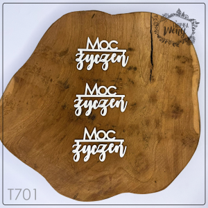 Tekturka -T701- napis "Moc życzeń" zestaw 3 szt 