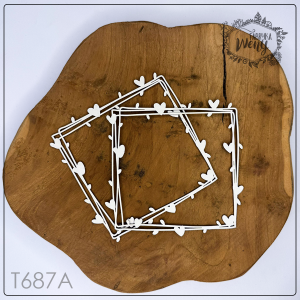 Tekturka -T687A- ramka kwadratowa z serduszkami - 2 szt