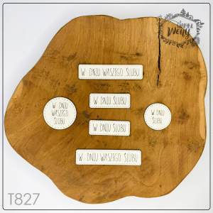 Tekturka -T827- tabliczki - napisy "W dniu (Waszego) Ślubu" - 6 szt