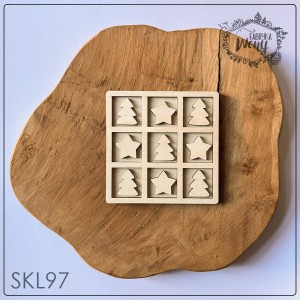 BAZA SKLEJKA -SKL96- gra kółko i krzyżyk - wersja świąteczna - 10 cm